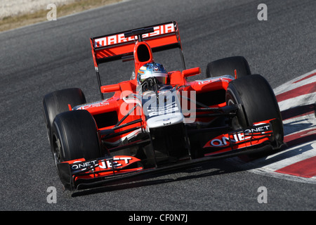 © Simone Rosa/Semedia 21-02-2010 Barcelona (Esp) Test of F1 - Cars in the picture: Charles Pic - Marussia F1 team Stock Photo