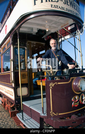 Old tram, Woodside, Birkenhead, Wirral, Merseyside, NW England, UK Stock Photo
