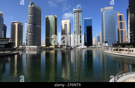 Jumeirah Lakes Towers in Dubai, United Arab Emirates Stock Photo