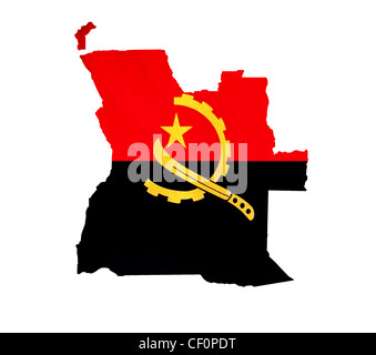 Map of Angola isolated Stock Photo