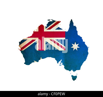 Map of Australia isolated Stock Photo