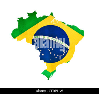 Map of Brazil isolated Stock Photo