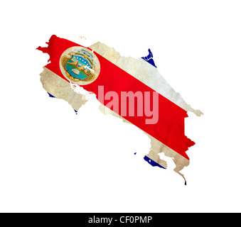 Map of Costa Rica isolated Stock Photo