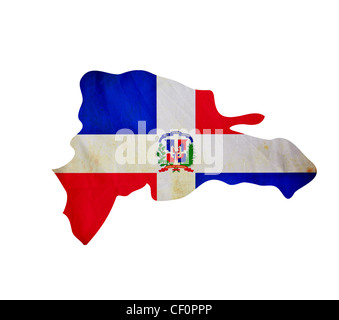 Map of Dominican Republic isolated Stock Photo