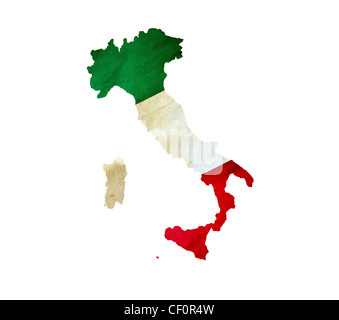 Map of Italy isolated Stock Photo