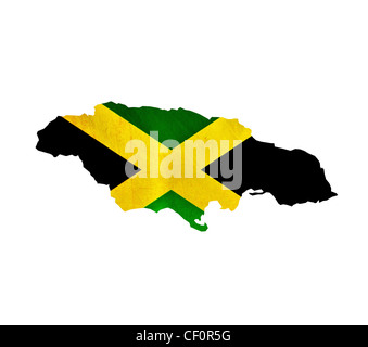 Map of Jamaica isolated Stock Photo