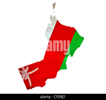 Map of Oman isolated Stock Photo