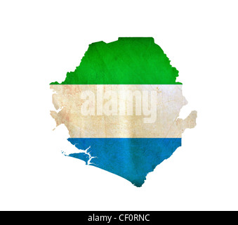 Map of Sierra Leone isolated Stock Photo