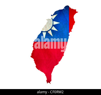 Map of Taiwan isolated Stock Photo