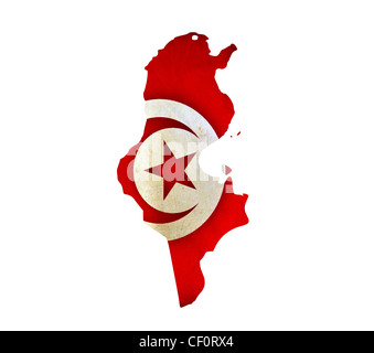 Map of Tunisia isolated Stock Photo