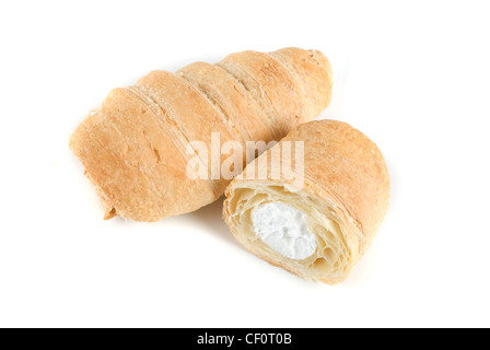 Cream eclairs isolated on a white background Stock Photo
