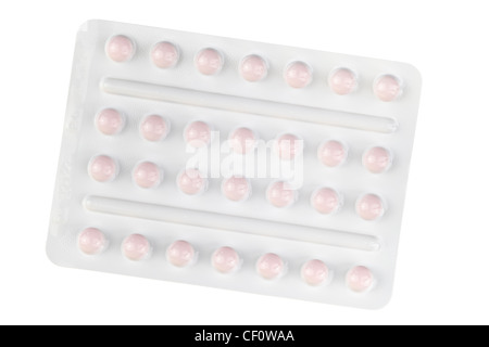 Medicine tablets in packaging on a white background Stock Photo