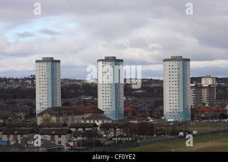 council housing residential tower blocks in Aberdeen, Scotland  February 2012 Stock Photo