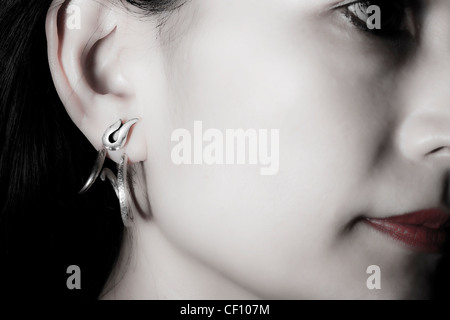 Close up of an asian, young, beautiful woman Stock Photo
