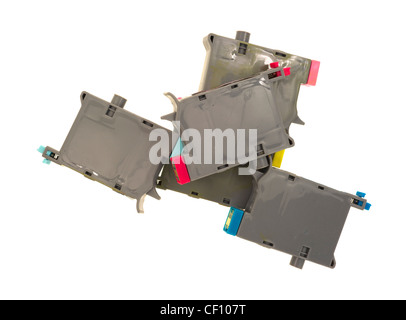 Several used inkjet printer cartridges Stock Photo
