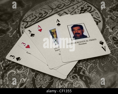 Saddam Hussein playing cards Ace Stock Photo