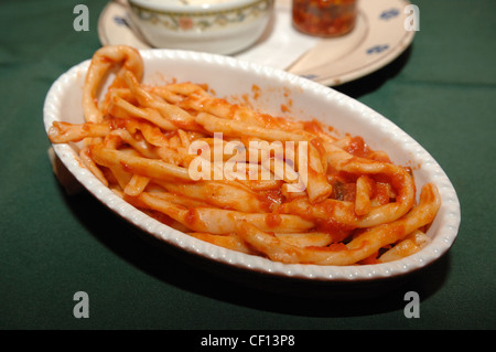 pasta with tomato sauce typical of southern Italy Stock Photo