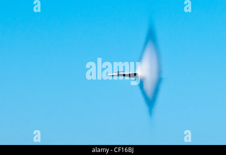 Military fighter jet breaking the sound barrier, Fleet Week Air Show, San Francisco, California, USA Stock Photo