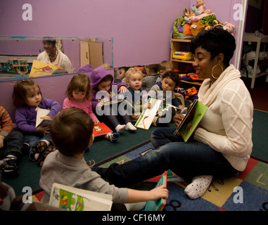 Kids Are Us Nursery school/early learning center in the highly multicultural Kensington neighborhood of Brooklyn, NY Stock Photo