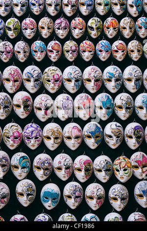 Decorative miniature venetian carnival masks - Venice, Venezia, Italy, Europe Stock Photo