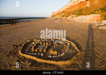 Sandcastle on the beach in Hunstanton, Norfolk Stock Photo