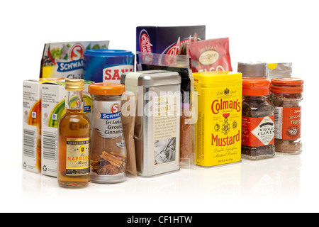 Selection of household sauces spices and flavourings Stock Photo