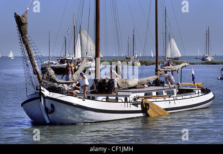 Traditional Dutch boat. Hoorn, The Netherlands. Stock Photo