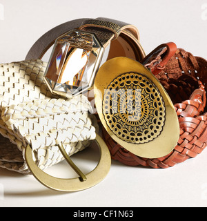 A still life shot of three ladies fashion belts Stock Photo