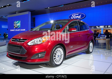 Detroit, Michigan - The 2013 Ford C-Max Energi plug-in hybrid electric car on display at North American International Auto Show. Stock Photo