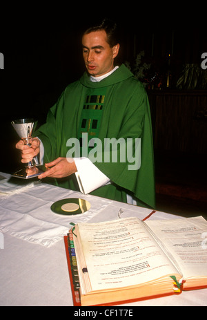 Roman Catholic priest, preparation of the gifts, Eucharistic Prayer, church service, mass, Novato, Marin County, California