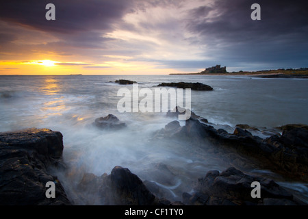 Bamburgh Castle, once home to the Kings of ancient Northumbria. Stock Photo