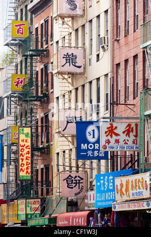 Street scene in Chinatown, Manhattan, New York, United States of America Stock Photo