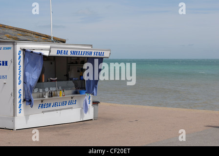 A shellfish stall on Deal seafront. Stock Photo