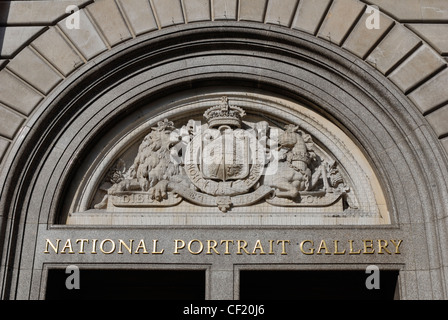 Exterior signage of the National Portrait Gallery. It was founded in ...