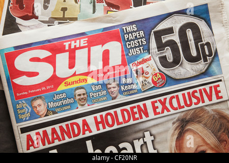 First edition of The Sun on Sunday newspaper printed on the 26th February 2012. Stock Photo