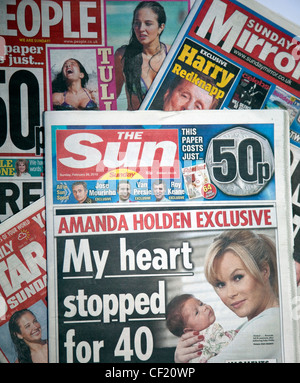 Launch of The Sun on Sunday, London  - with its rival tabloid titles Stock Photo