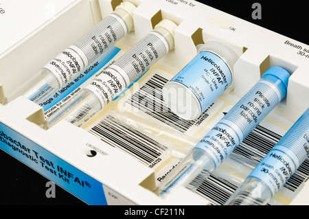 Helicobacter pylori INFAI diagnostic test kit, which measures carbon-13 emissions exhaled in breath Stock Photo