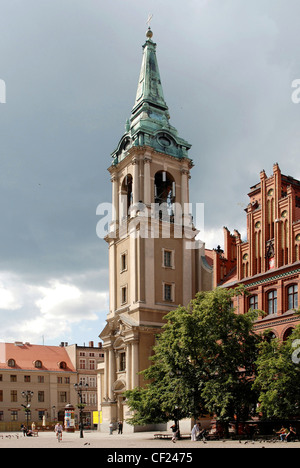 Church of the Holy Spirit at the market square in the old town of Torun. Stock Photo