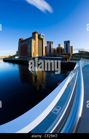 The Baltic Gallery in Gateshead viewed from the Millennium Bridge on the River Tyne.