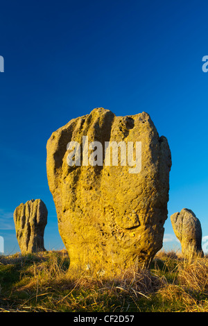 The pre-historic stone circle known as the Duddo Five Stones (and four stones) located in Northern Northumberland. Stock Photo