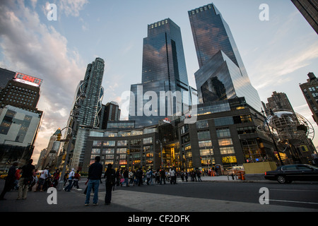 Time Warner Center by Columbus Circle at the west-south entrance to Central Park, New York City,NY, USA Stock Photo