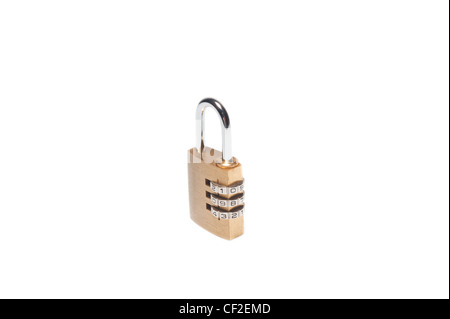 Isolated metal coded unlocked padlock on white background Stock Photo ...