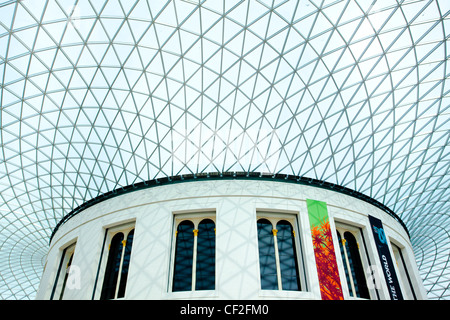 The steel and glass roof covering the Queen Elizabeth II Great Court of the British Museum. Stock Photo