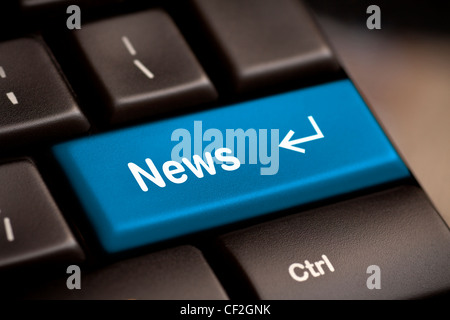 A news key button on laptop keyboard Stock Photo
