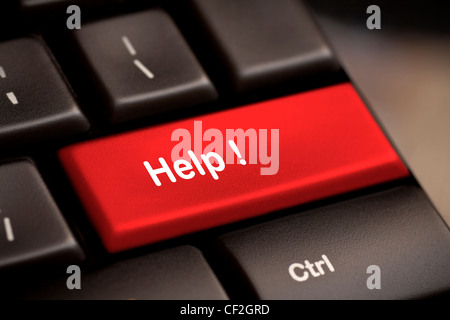 A computer red Help Key Stock Photo