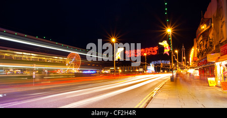 Blackpool Illuminations on the Blackpool Golden Mile. Stock Photo