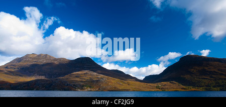 Slioch, a mountain alongside Loch Maree in the Beinn Eighe National Nature Reserve which was Britain's first National Nature Res Stock Photo