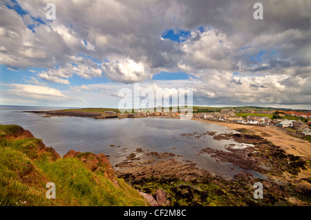 The busy fishing and seaside port of Eyemouth in the Scottish Borders. Stock Photo