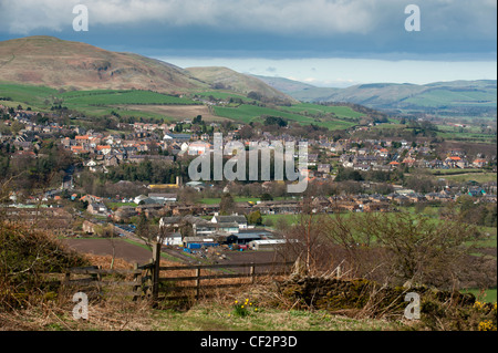 The north Northumberland town of Wooler on the edge of the Cheviot Hills and Northumberland National Park. Stock Photo