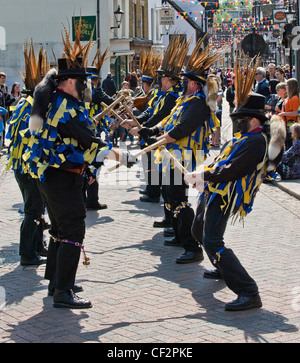 Morris dancing at the annual Sweeps Festival in Rochester. Stock Photo